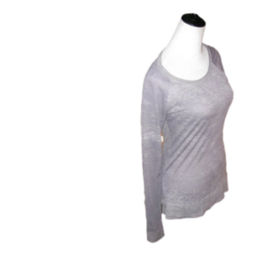 NOLLIE Gray Semi-Sheer Lightweight Long Sleeve Top Size Small